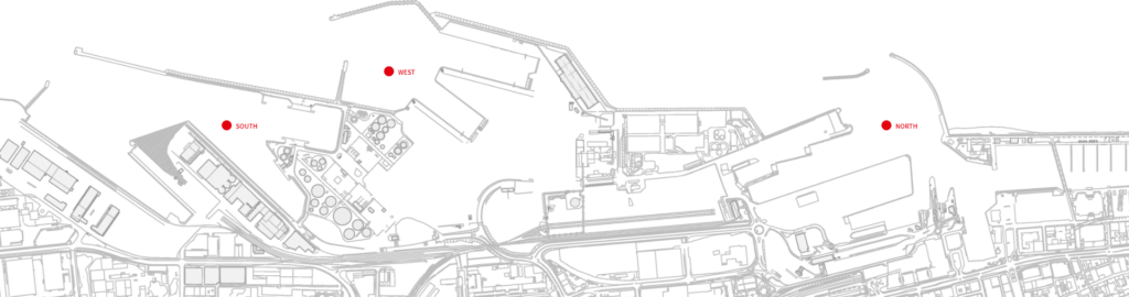 Illustration av hamnens verksamhetsområden