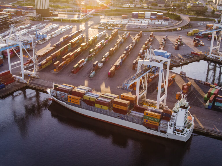 Container terminal, West Harbour, container vessel at quay